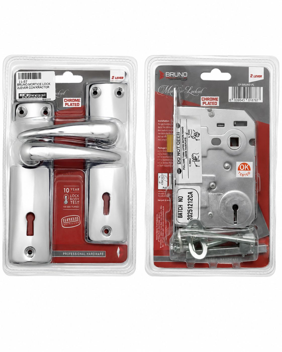 Bruno Mortice Lockset 2-Lever